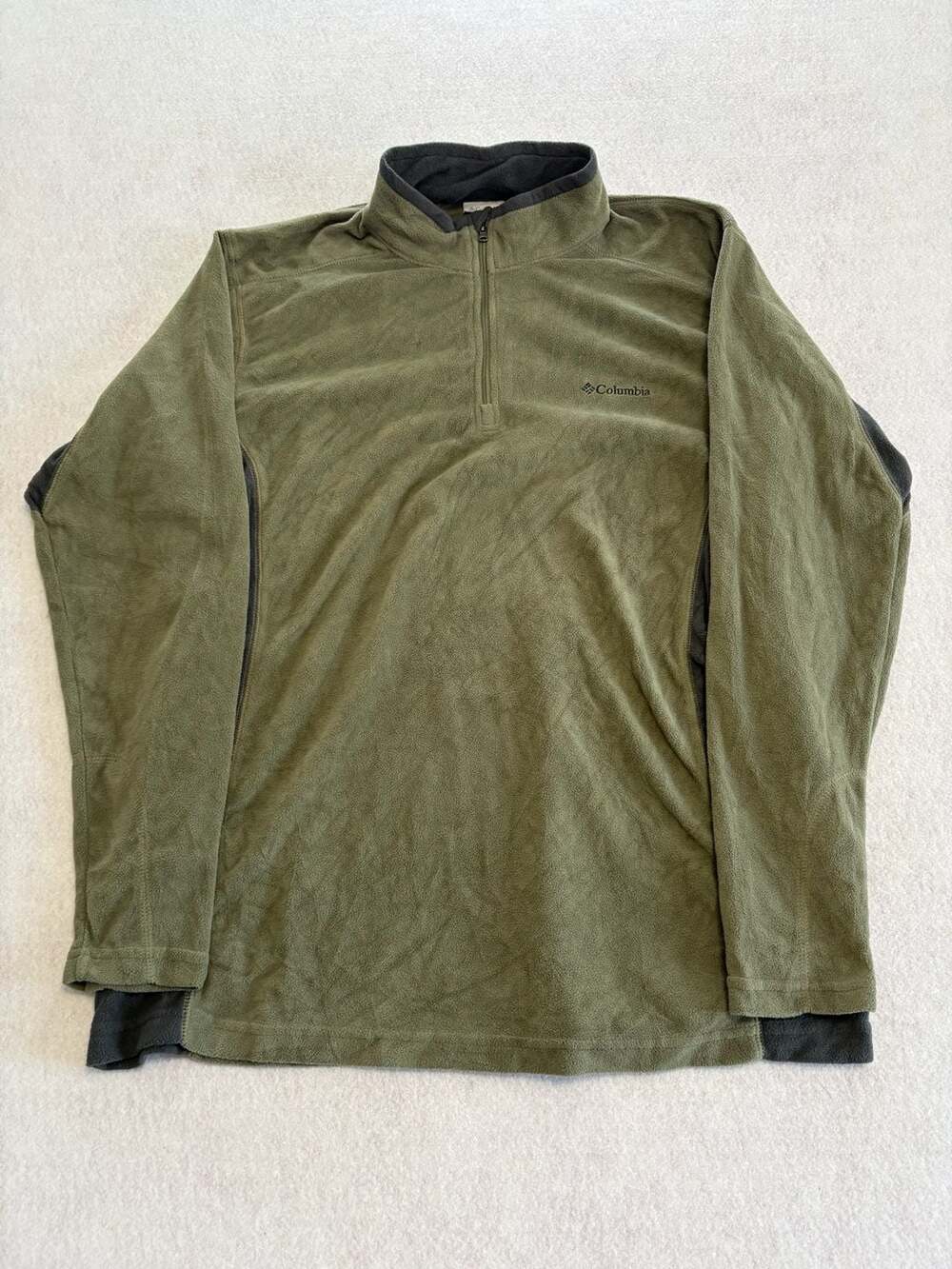 Columbia mens pullover fleece Klamath Range II XL Green Gray